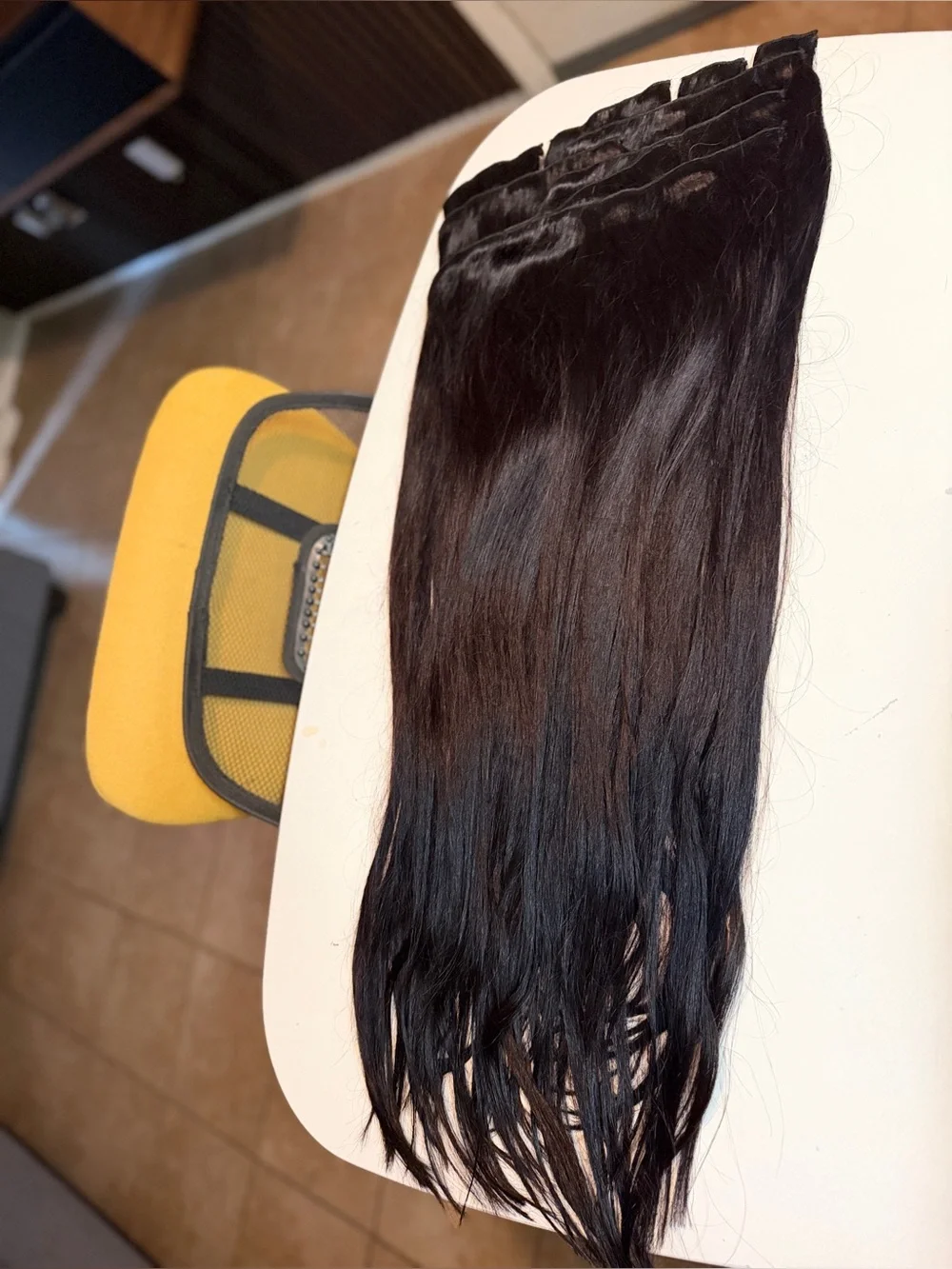 Premium Black Clip-In Human Hair Extensions - Sleek Natural Black